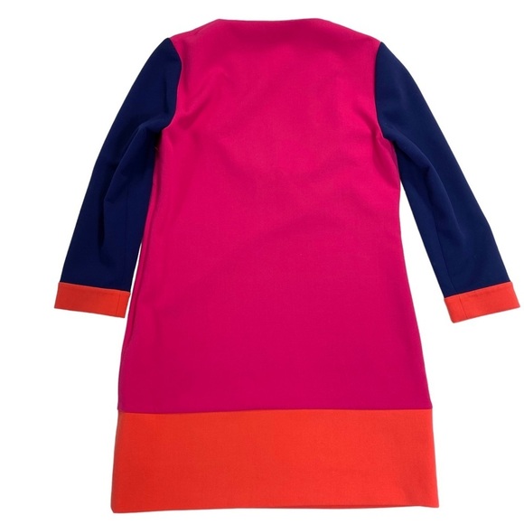 DIANE von Furstenberg Millie Long Sleeve Color Shift Block Dress Pink Navy Sz 6 - Picture 8 of 10